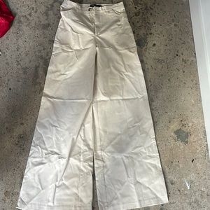 Cream flared dress pants